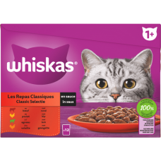 Whiskas Kattenvoer classic selectie saus 1+ jaar 12st